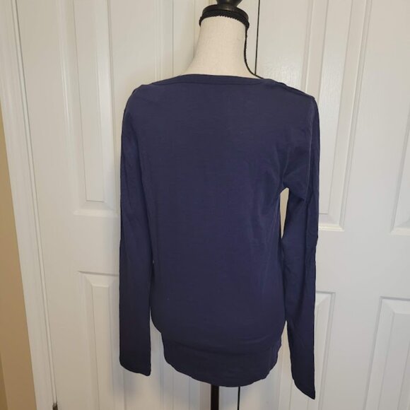 J.Crew Vintage Cotton Long Sleeve Tee – Navy Blue, Size Small - Picture 2 of 4